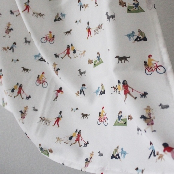 NWT HANDMADE Silk Girls and their dogs 22” x 22” Scarf #2 L982 - Picture 4 of 11